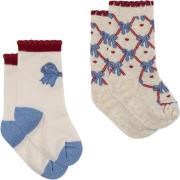 Konges Sløjd 2 Pack Jaquard BOW Socks Str 22-24 - S45014 Strømper Bomu...