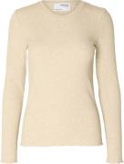 Selected Femme Slfanna LS Crew Neck TEE S Noos Kvinde Oatmeal Skjorter...