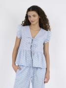 Neo Noir Palasi Broiderie Top Kvinde Light Blue Toppe Str 40 - hos Mag...