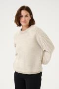 Kaffe Kaellery Knit Pullover Kvinde Feather Grey/ Chalk Structure Card...