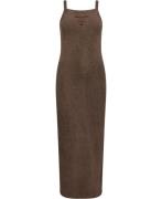 ROTATE Birger Christensen Ribbed Maxi Dress Kvinde Mustang Maxi Kjoler...