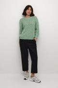 Kaffe Kalena Knit Pullover Kvinde Granite Green Sweaters Str L - hos M...