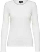 Selected Femme Slfanna LS Crew Neck TEE S Noos Kvinde Hvid Langærmede ...