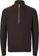 Selected Homme Slhaxel LS Knit Half ZIP Mand Chocolate Torte Sweatshir...