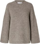 Selected Femme Slfgabella LS Wool Knit Oneck Camp Kvinde Lyserød Sweat...