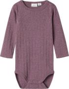 Name It Nbfohusa LS Body Str 68 - Arctic Dusk Langærmede Bodies hos Ma...