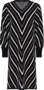 Micha Dress_ Knit w. Lurex Stripe Kvinde Black/offw Midi Kjoler Str L ...