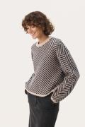 Part Two Leslypw PU Kvinde French Oak Jacquard Sweaters Str L - hos Ma...