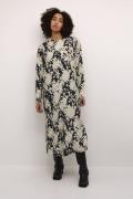 Kaffe Kalouise Shirt Dress Kvinde Black/sand Graphic Cloud Maxi Kjoler...