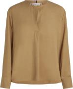 Tommy Hilfiger Fluid Viscose Vneck Rlxd Blouse Kvinde Classic Khaki La...