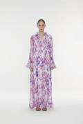 ROTATE Birger Christensen Chiffon Maxi Flowy Dress Kvinde Optic Butter...