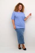 Kaffe Curve Kcnalene Knit Pullover Kvinde Vista Blue Melange Sweaters ...