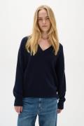 InWear Fosteriw Vneck Kvinde Marine Blue Sweaters Relaxed Fit Str M - ...