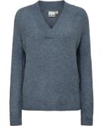 ICHI Ihkamara V LS Kvinde Blue Mirage Sweaters Regular Fit Str L - hos...