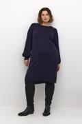 Kaffe Curve Kcloni Knit Dress Kvinde Dawn Purple Langærmede Bluser Str...