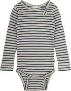 PETIT PIAO Body L/S Modal Striped Str 68 cm - Dark Cobalt/dark Langærm...