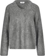 Modström Kanemd Vneck Kvinde Dark Grey Melange Sweaters Str L - hos Ma...