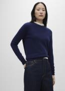 MANGO 100% Wool Sweater Kvinde Navy Sweaters Str L - Uld hos Magasin