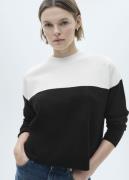 MANGO Bicolour Sweater Kvinde Black Sweaters Str L - hos Magasin