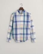 Gant REG Seersucker Madras Shirt Mand White Langærmede Skjorter Str L ...