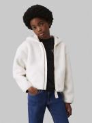 Calvin Klein Sherpa Fleece ZIP Through Hoodie Str 8 - Ivory Sweatshirt...