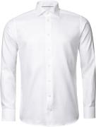 ETON Cont. Fit White Textured Twill Shirt French Cuff Mand Hvid Langær...