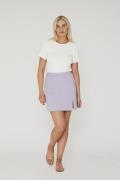 A-VIEW Rib Knit Short Sleeve top Kvinde White Langærmede T-shirts Tigh...