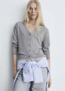 MANGO Cardigan. - Lucca Kvinde Lt Pastel Grey Cardigans Str XS - hos M...