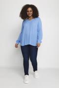 Kaffe Curve Kcami LS Blouse Kvinde Vista Blue Langærmede Bluser Str 46...