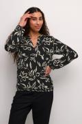 Kaffe Kaditte Blouse Kvinde Black/sand Painted Flower Langærmede Bluse...