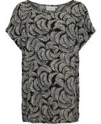 Kaffe Curve Kcsonna Stanley Top Kvinde Black Deep/antique White Print ...