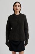 Second Female Brook Knit Rib Cardigan Kvinde Mulch Sweaters Str L - Mo...