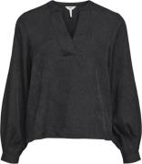 Object Objjohnson RE L/S Vneck TOP Noos Kvinde Black Toppe Str 40 - ho...