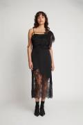 MUNTHE Sahan Ecovero Viscose Lace Dress Kvinde Black Midi Kjoler Str 4...