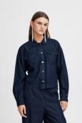 ICHI Ihaubrey JA Kvinde Washed Dark Blue Overgangsjakker Loose Fit Str...