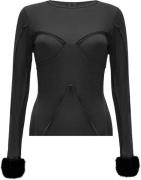 OW Collection Ciara Blouse Kvinde Black Langærmede Bluser Str L - Poly...