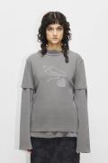 Hope Slim TEE Kvinde Granite Grey Print Kortærmede T-shirts Str 46 - h...