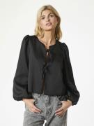 Neo Noir Daliska Dull Satin Blouse Kvinde Black Langærmede Bluser Str ...