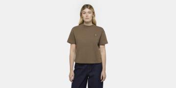 Dickies Oakport Boxy SS TEE Mushroom Kvinde Mushroom Kortærmede T-shir...