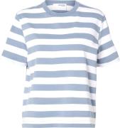 Selected Femme Slfessential SS Striped Boxy TEE NO Kvinde Endless Sky/...