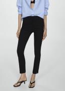 MANGO Cropped Slimfit Trousers Kvinde Black Bukser Med Smalle Ben Str ...