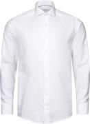 ETON Slim Fit White Melange Semi Solid Fine Twill Shirt Mand Hvid Lang...