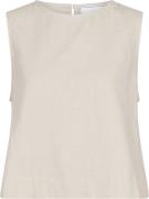 Neo Noir Svetlana Linen Top Kvinde Sand Toppe Str 34 - hos Magasin