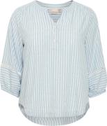 Simple Wish Swnatalie BL 1 Kvinde Cool Blue Stripe Kortærmede Bluser S...