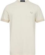 Fred Perry M7707 Mand Ecru Kortærmede T-shirts Str L - Bomuld hos Maga...