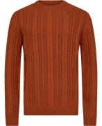 McNeal Cable Knit Mand Umber Sweaters Str L - Bomuld hos Magasin