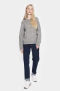 Saint Tropez Piannasz Pullover Kvinde Mist Grey Melange Sweaters Str M...