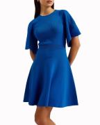 Ted Baker Oliviha Rib Engineered Skater Dress Kvinde Mid-blue Korte Kj...