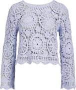 Object Objpetra L/S Knit Pullover 132 Kvinde Brunnera Blue Toppe Str L...