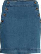 Atelier Rêve Irharper SK Kvinde Medium Blue Washed Korte Nederdele Str...